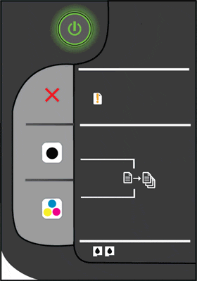 Illustration of the control panel with potential blinking lights